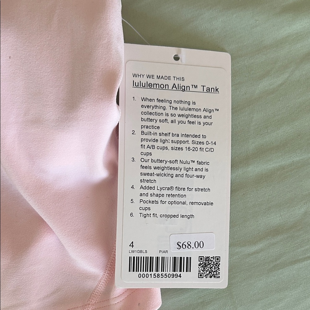 lululemon align tank in pink pearl color - Picture 4 of 6